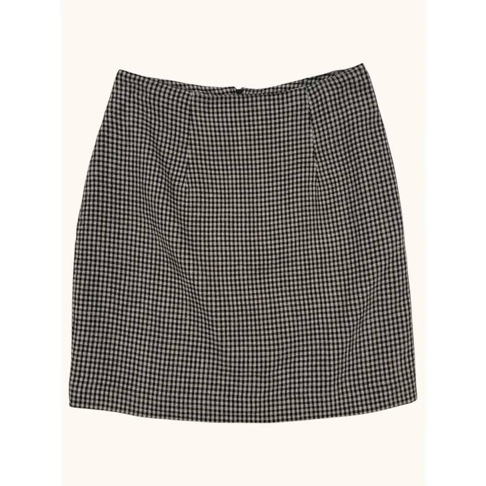 Daily Habit Black White Gingham Mini Skirt Vintage Style Plaid Check Size 7